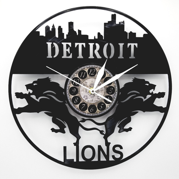 DETROIT LIONS vinyl record clock - Picture 1 of 2